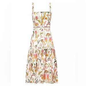 AGUA BY AGUA BENDITA Nispero Habitat Sleeveless Linen Midi-Dress, XS, NWT